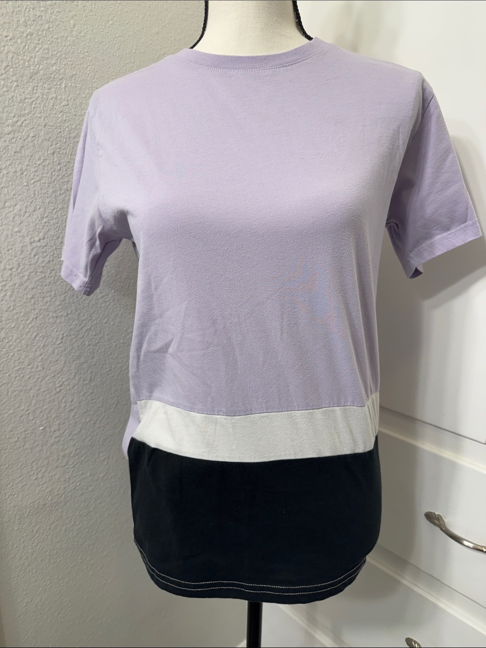 Colorblock Lavender Short-Sleeve Top